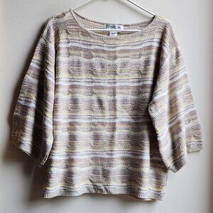 Coldwater Creek Neutral Tone Striped Sweater